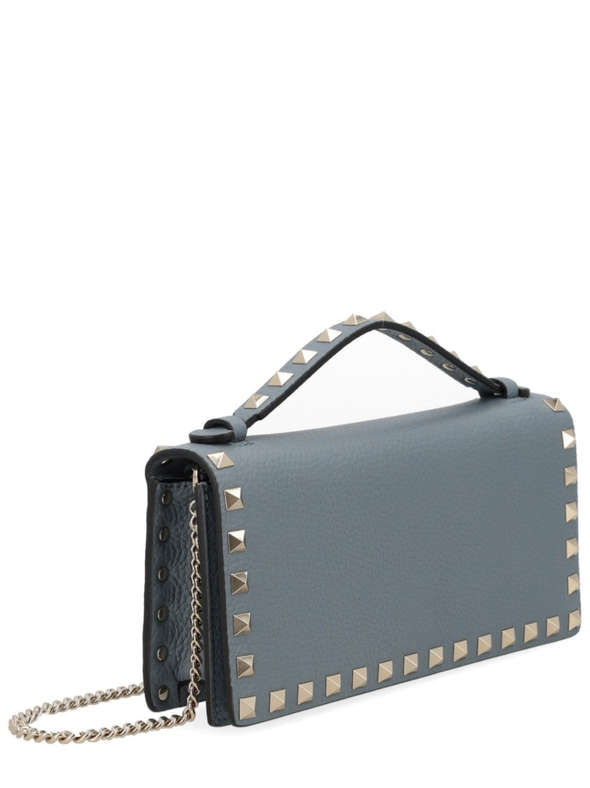 Valentino Garavani Rockstud Blue Leather Wallet
