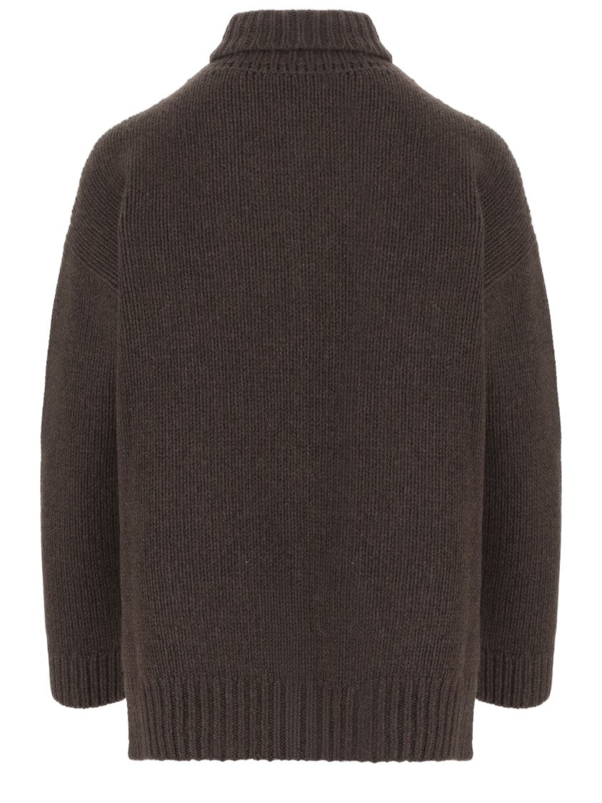 Bruno Manetti Cable-Knit Wool And Cashmere Sweater With Turtleneck Design