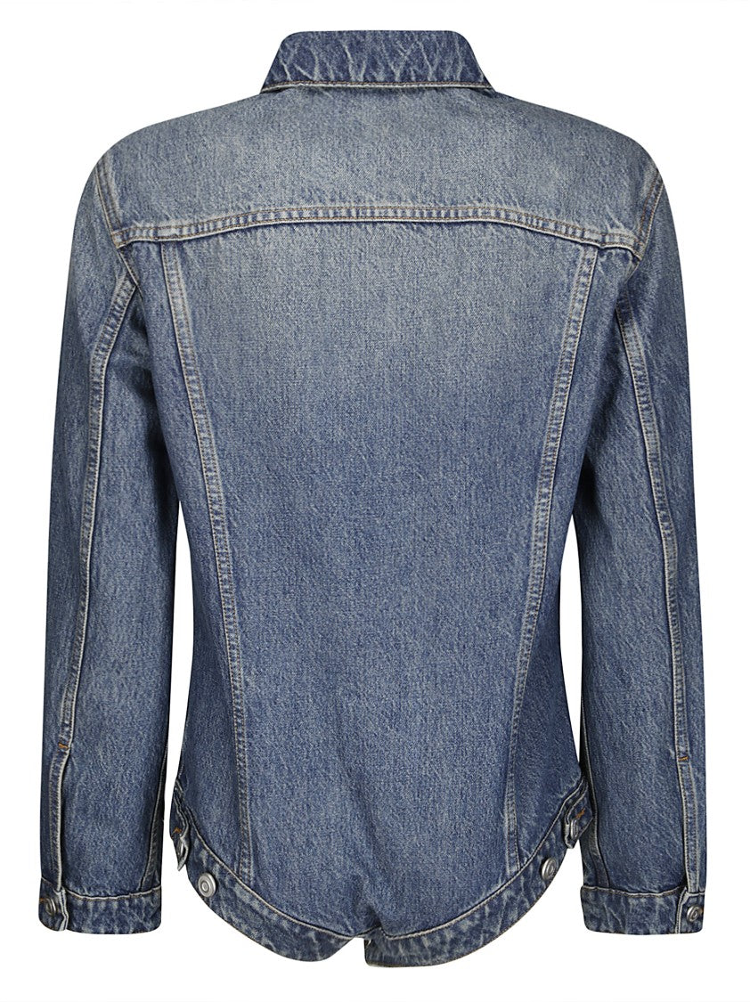 Coperni Denim Body Jacket With Pointed Collar