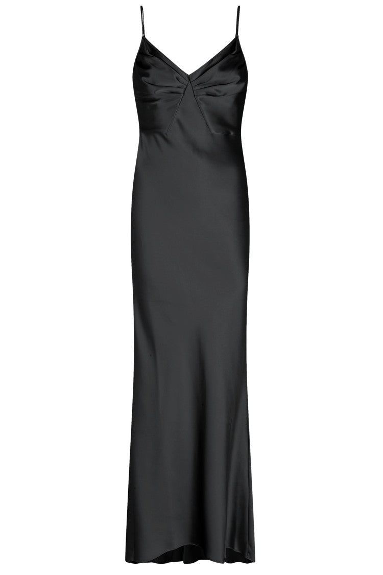 Elisabetta Franchi Black Red Carpet Plunging-Back Polyester Evening Dress