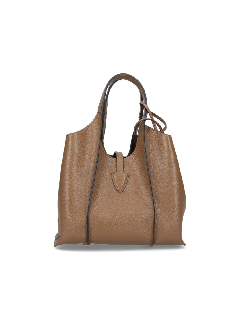 Tod's Small Brown Pebbled Leather Shoulder Bag