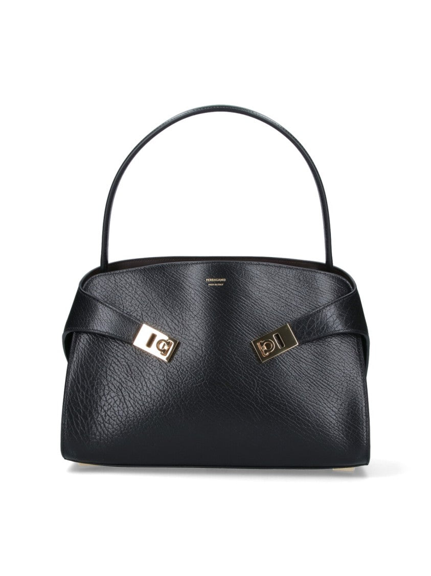 Ferragamo Structured Black Bag With Minimalist Design