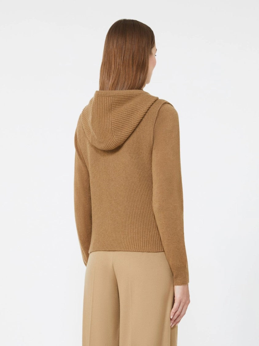 Max Mara Ribbed Knit Vest With Front Zipper