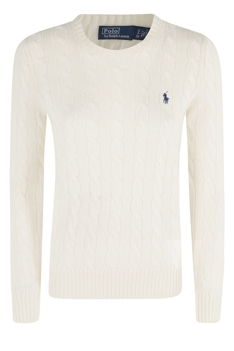 Polo Ralph Lauren Cream Julianna Cable-Knit Wool-Cashmere Sweater