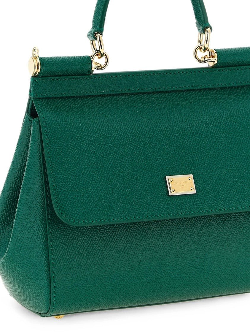 Dolce & Gabbana Calf Leather Trapezoidal Leopard Print Handbag