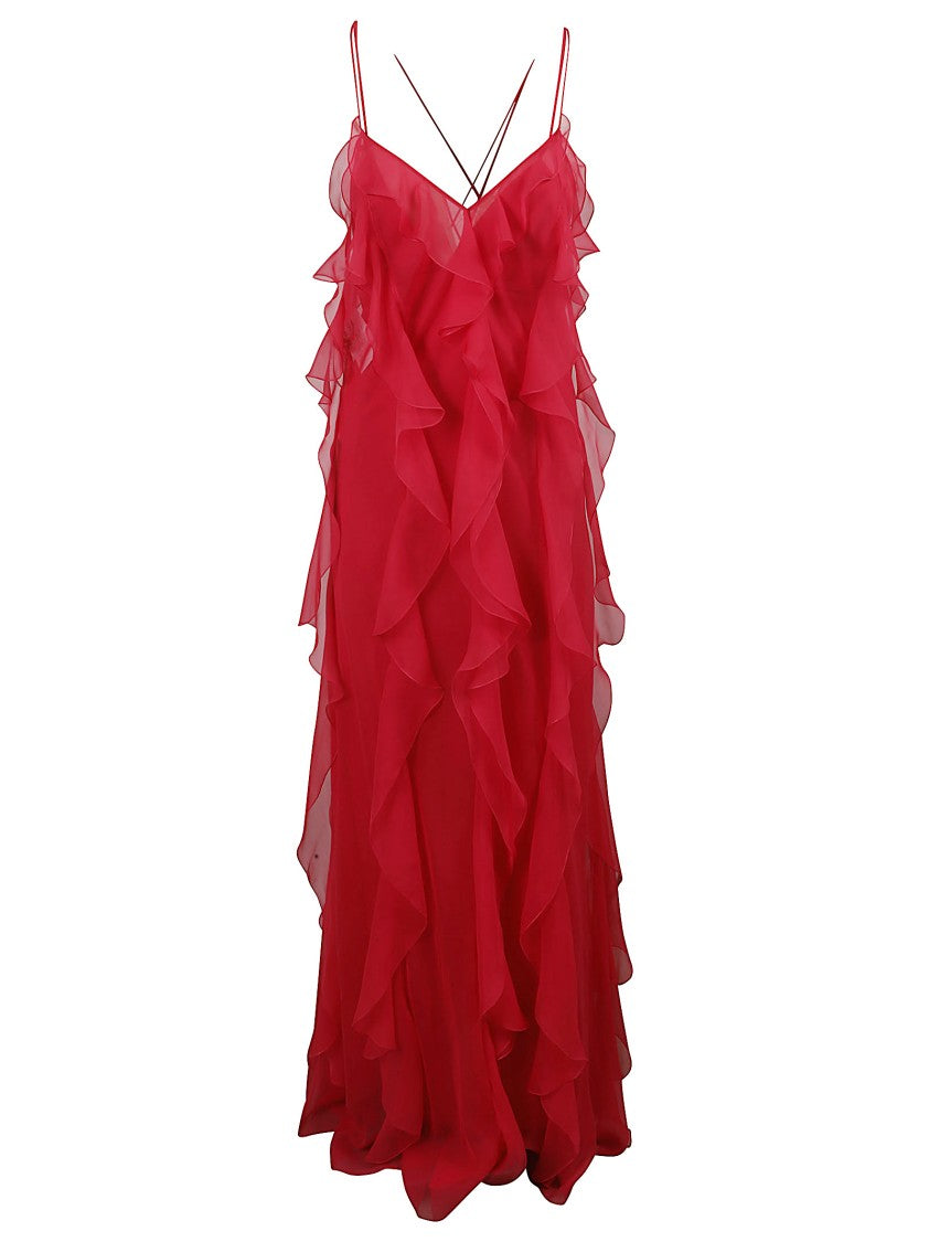 Alberta Ferretti Maxi Dress In Organic Silk Chiffon