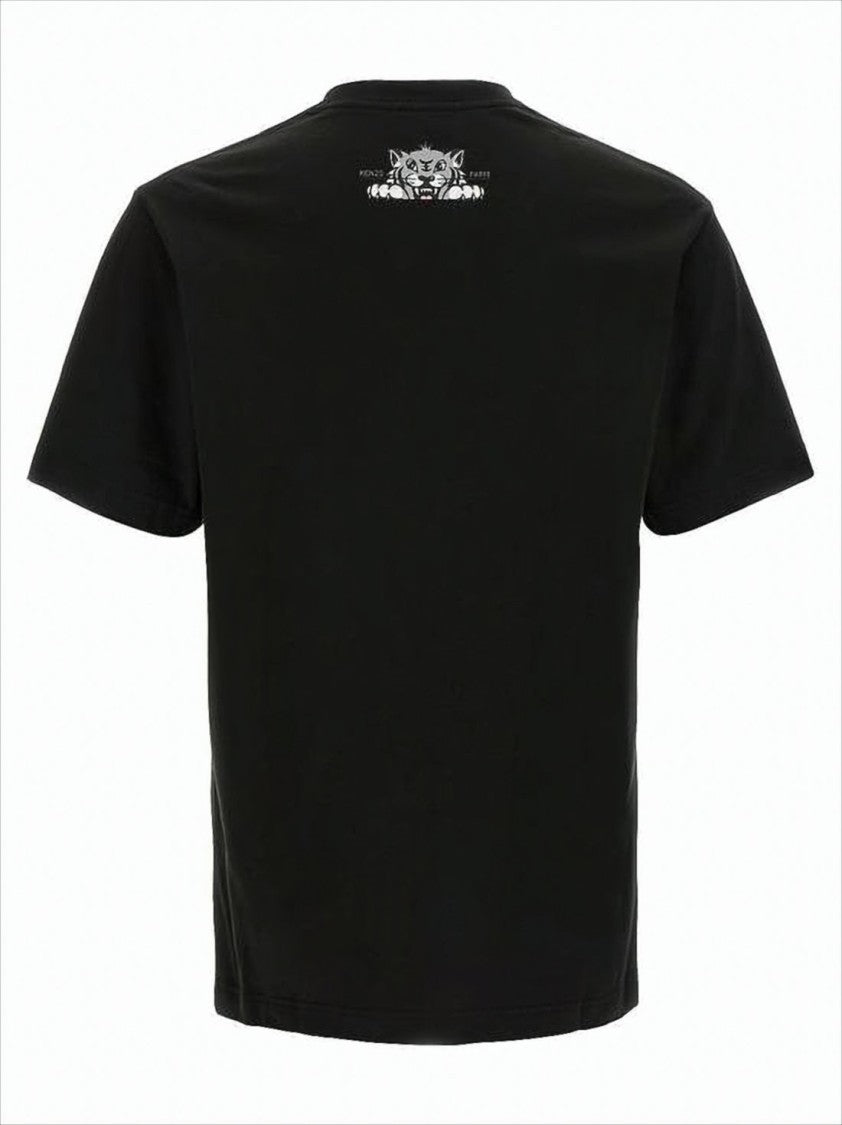 Kenzo Graphic Tiger Face Black T-Shirt With Relaxed Fit