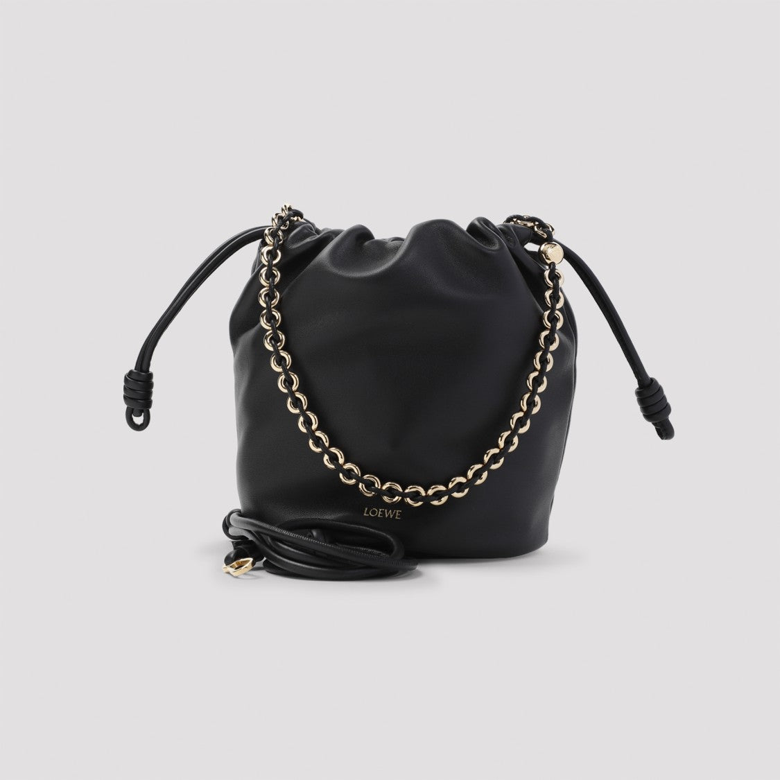 Loewe Flamenco Purse Black Lambskin Bucket Bag