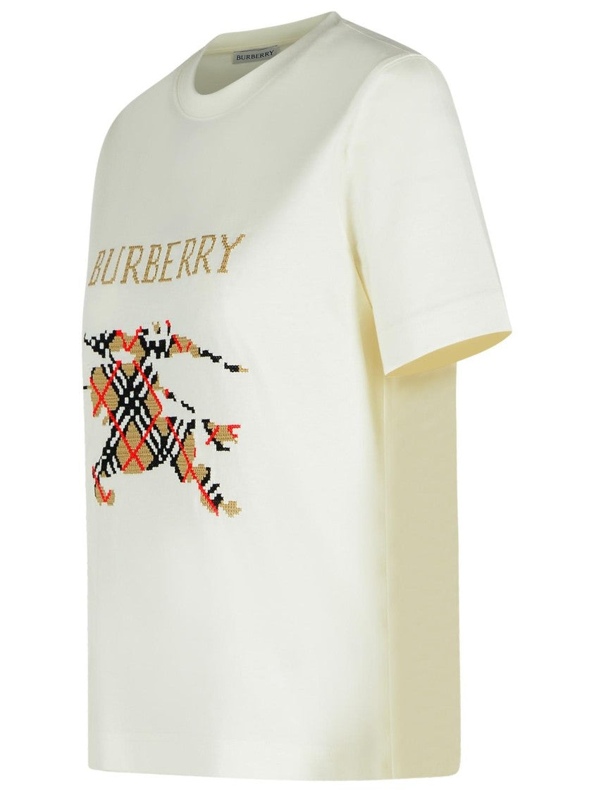 Burberry Frankie' Ivory Cotton T-Shirt