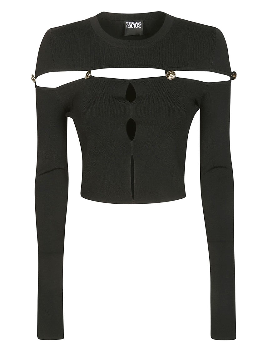Versace Jeans Couture Cut-Out Design Knitwear With Decorative Buttons