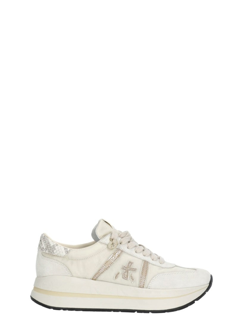 Premiata Ivory Bethcoin 8145 Suede Sneakers