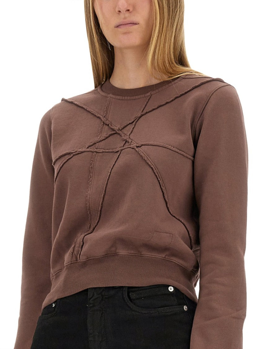 Drkshdw By Rick Owens Cropped Sweatshirt With Flared Sleeves