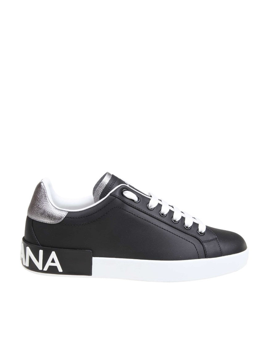 Dolce & Gabbana Portofino Sneakers In Nappa Calfskin With Cushioned Footbed