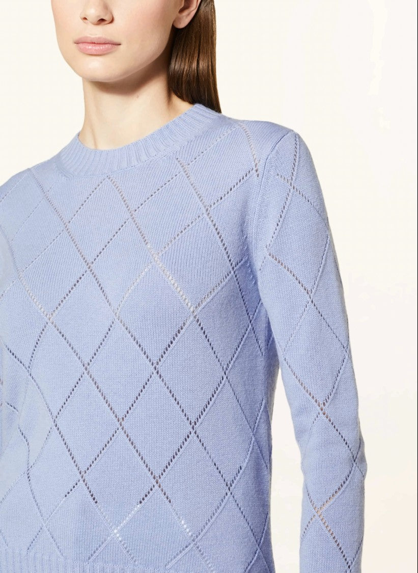 Max Mara Diamond-Patterned Knit Sweater With Ribbed Cuffs