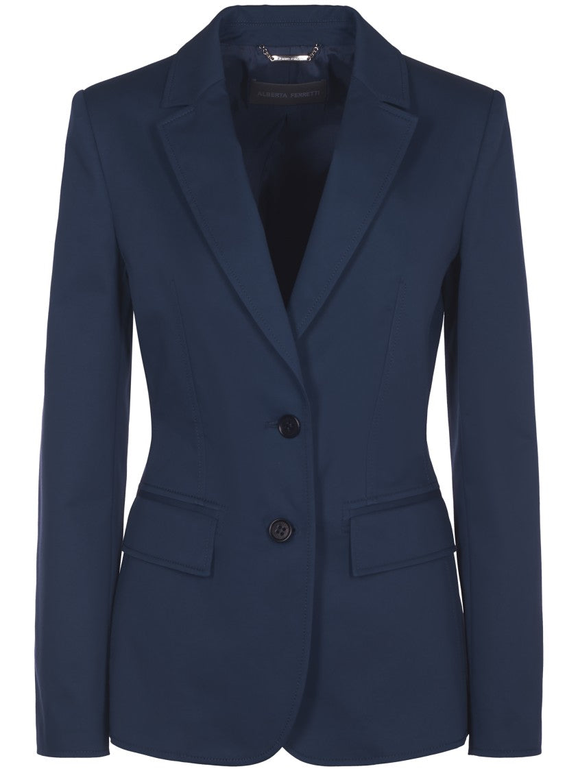 Alberta Ferretti Fitted Blue Tailored Jacket
