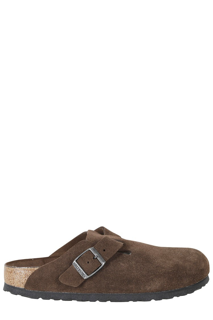Birkenstock Brown Boston Sfb Adjustable-Buckle Suede Sandals