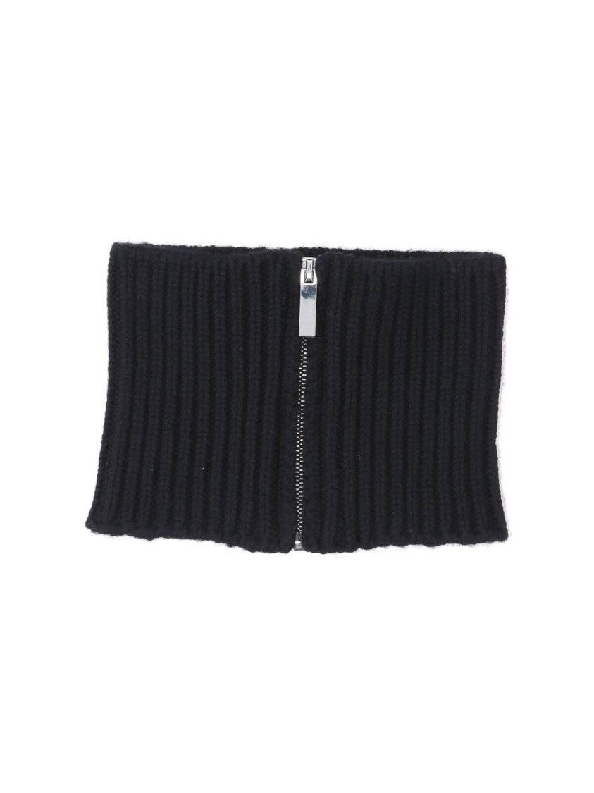 Sa Su Phi Ribbed Knit Scarf With Central Silver Zipper