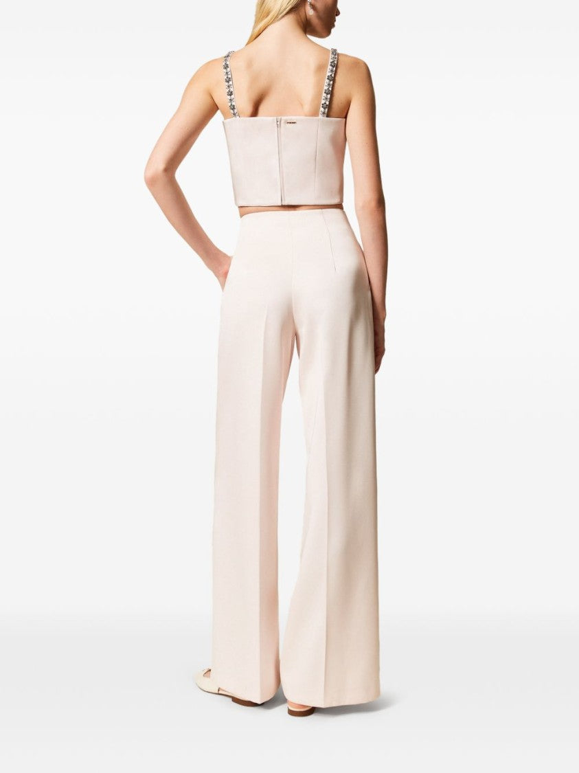 Twin-Set Wide-Leg Trousers With High Waist