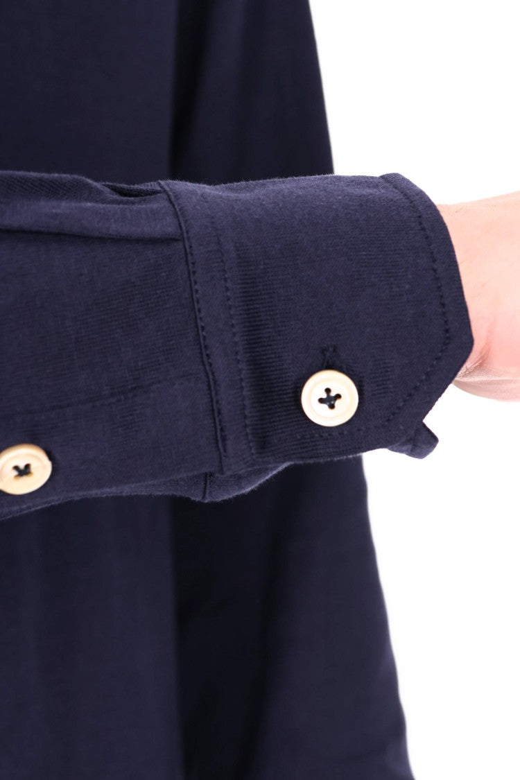 Eleventy Blue Cotton Jersey Casual Shirt