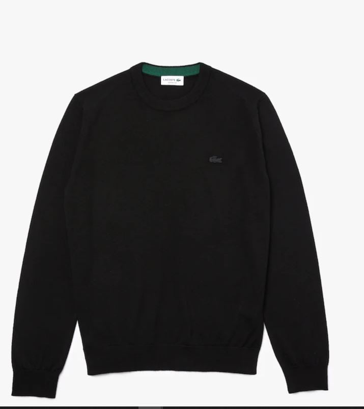 Lacoste Wool Knit Sweater With Classic Fit And Subtle Logo Detail