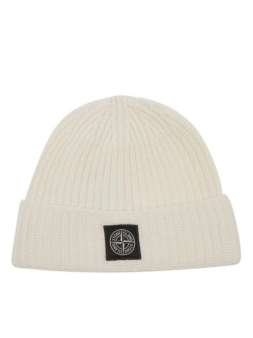 Stone Island Rws Virgin Wool Ribbed Beanie