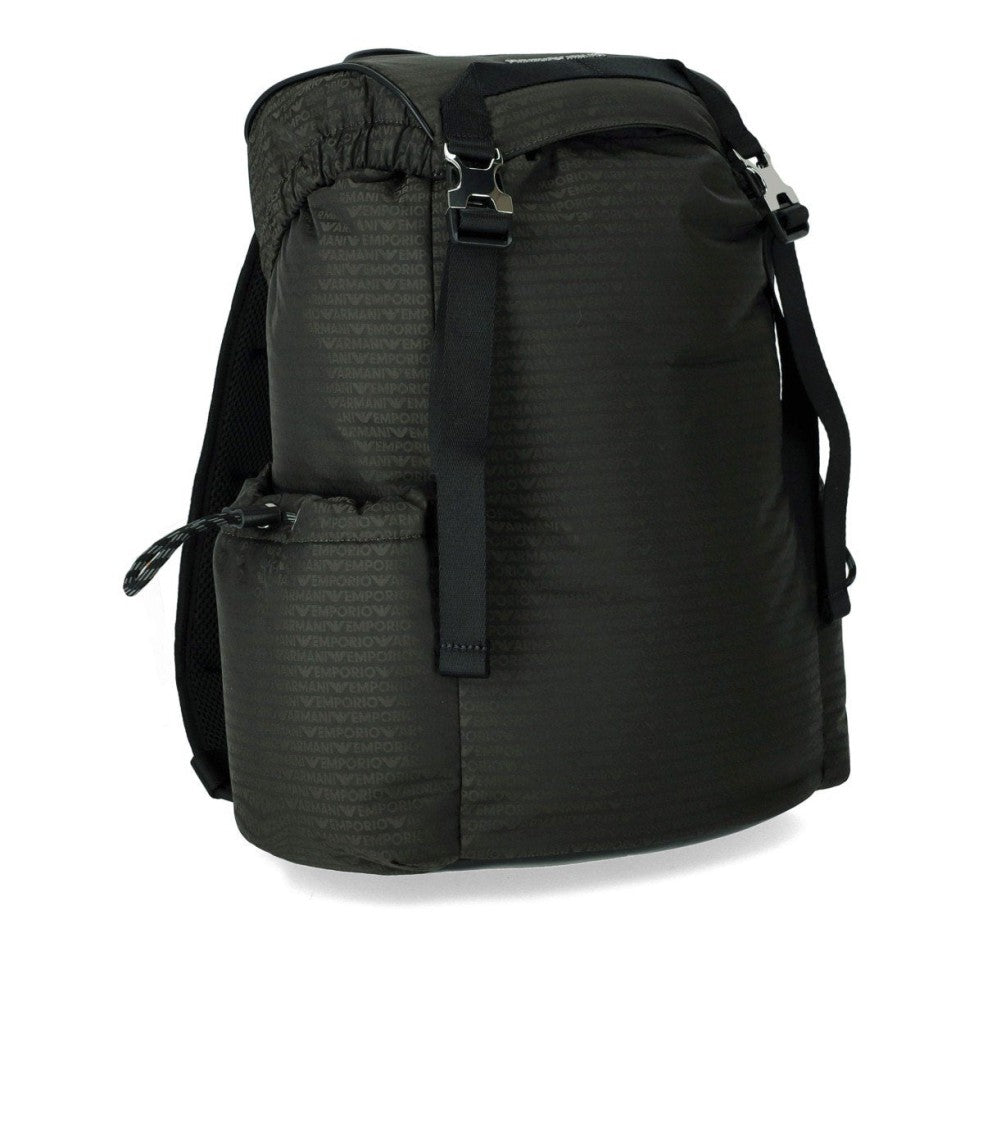 Emporio Armani Monogram Military Green Backpack