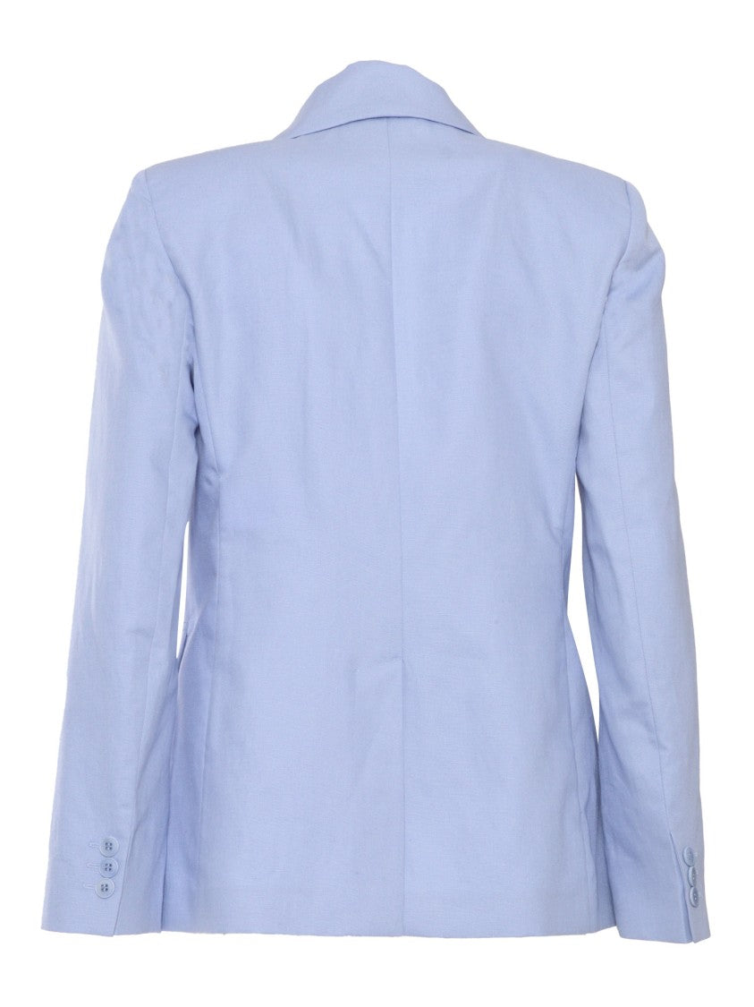 Max Mara Light Blue Tailored Blazer With Single-Button Closure