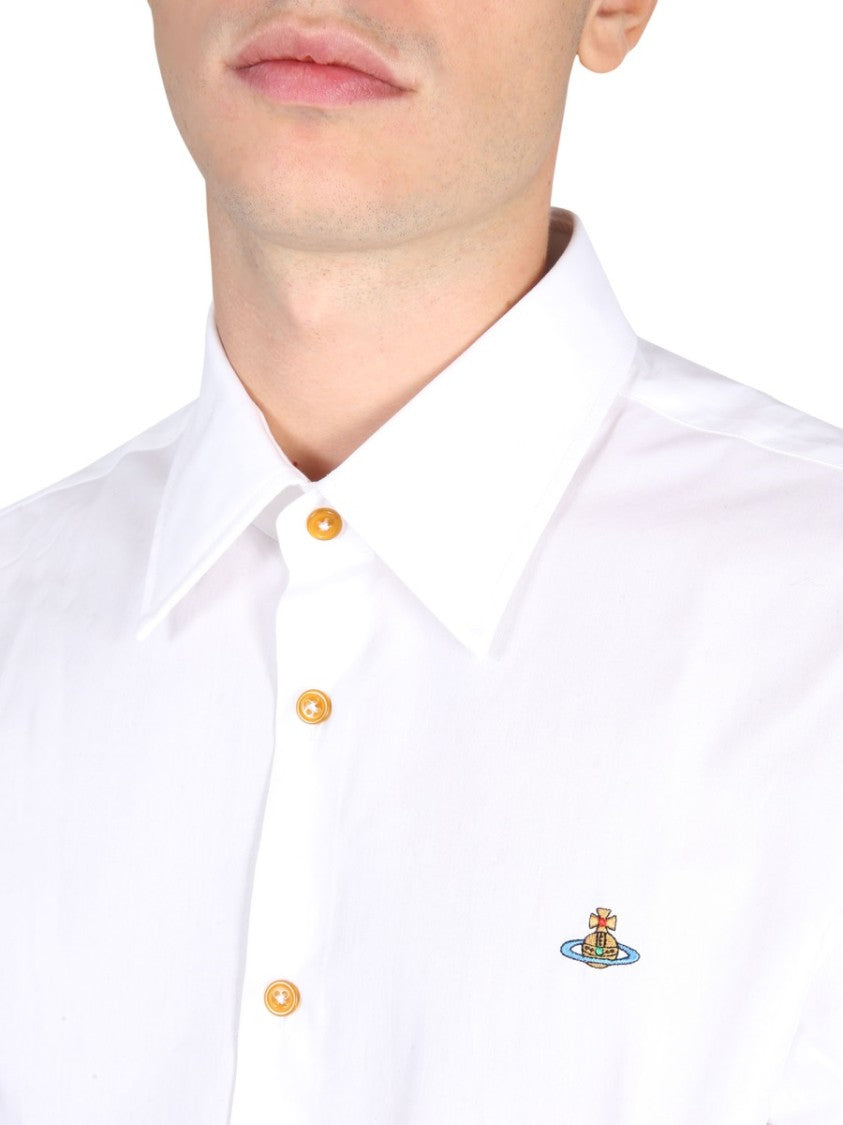 Vivienne Westwood Shirt With Subtle Orb Embroidery And Tailored Fit