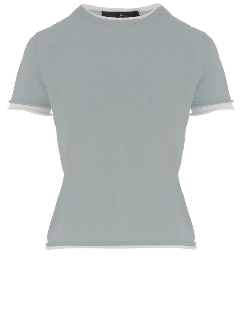 Arch4 Cashmere T-Shirt With Contrasting Edging