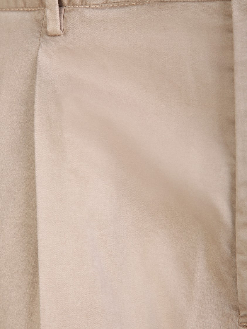 Dell'oglio Dark Beige Satin And Cotton Trousers