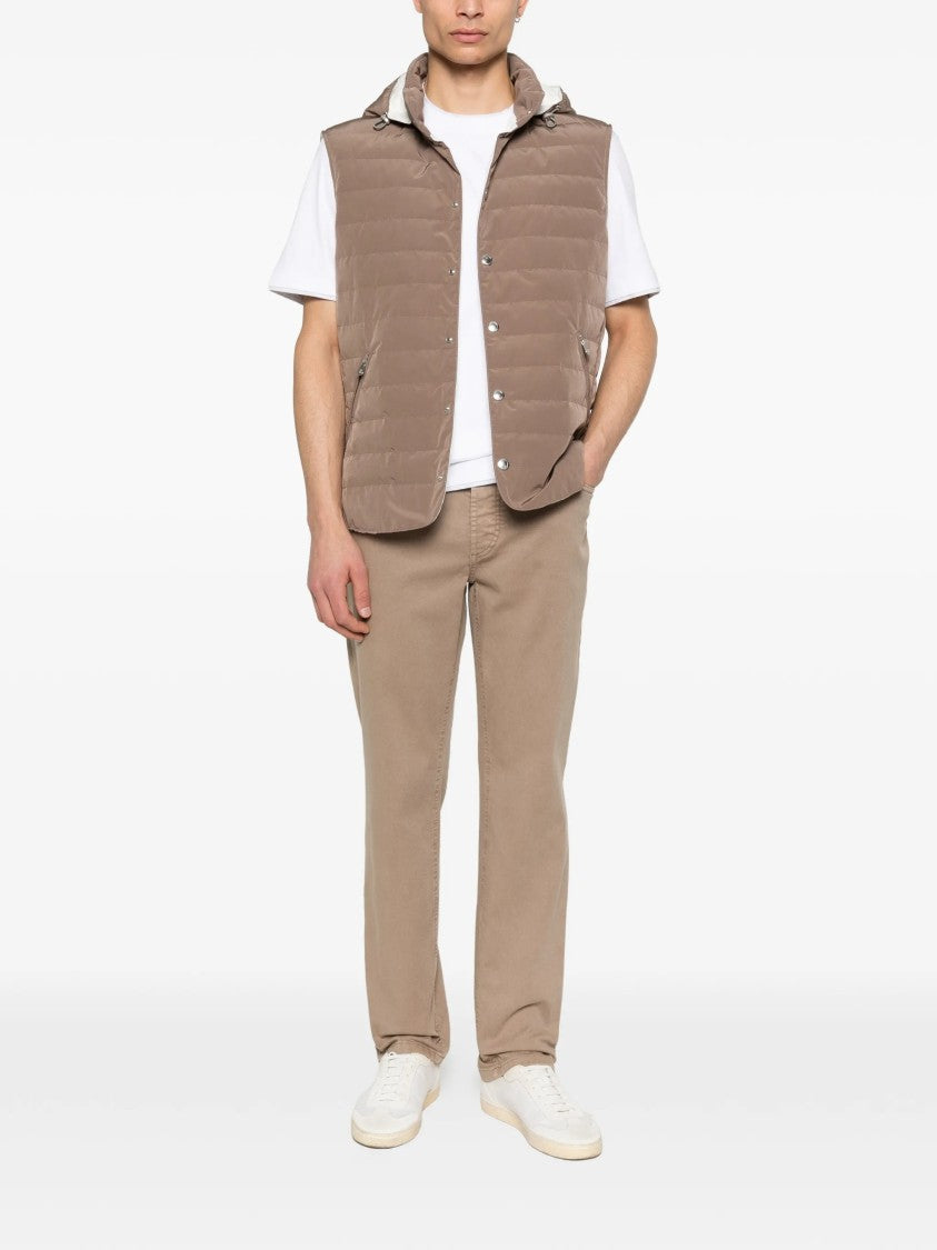 Brunello Cucinelli Sleeveless Padded High Collar Vest