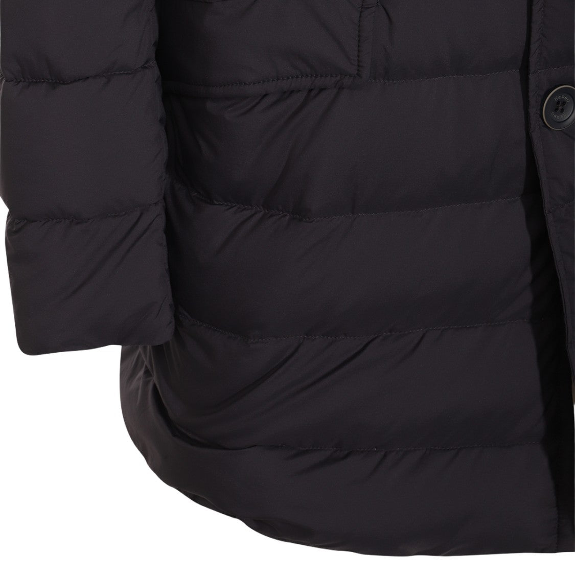 Herno Quilted Black Coat With High Collar
