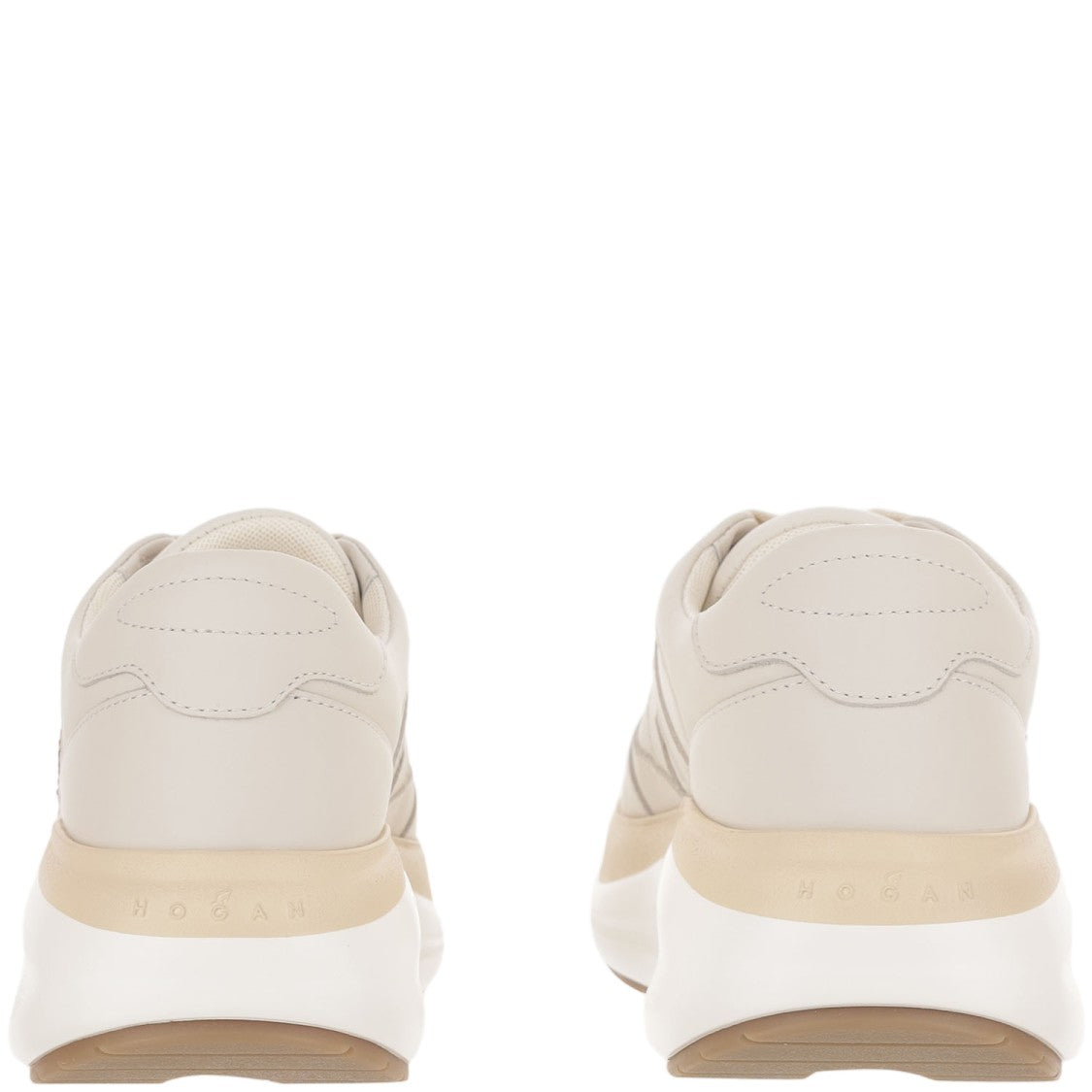 Hogan White Maxi I Active Rhinestone Logo Leather Sneakers