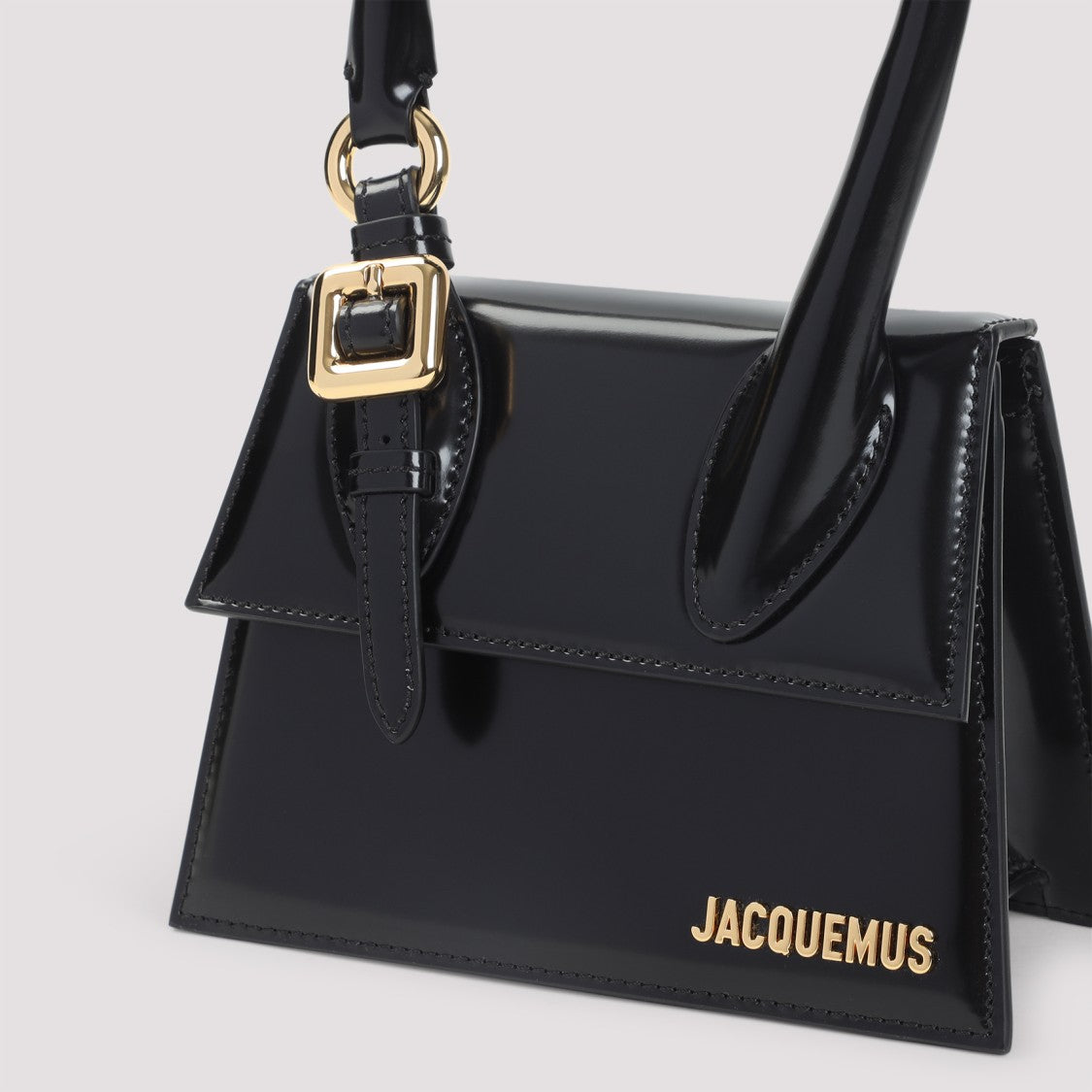 Jacquemus Trapezoidal Leather Handbag With Gold-Tone Details