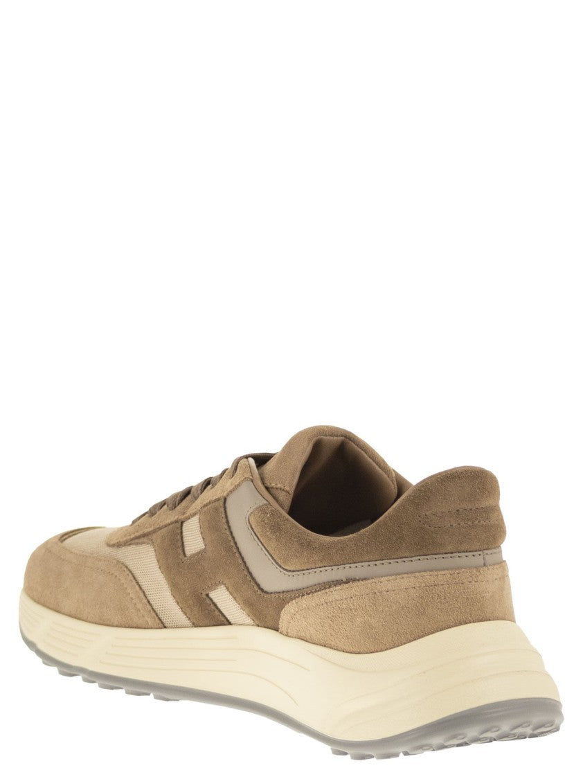 Hogan Fluid Suede And Fabric Sneakers