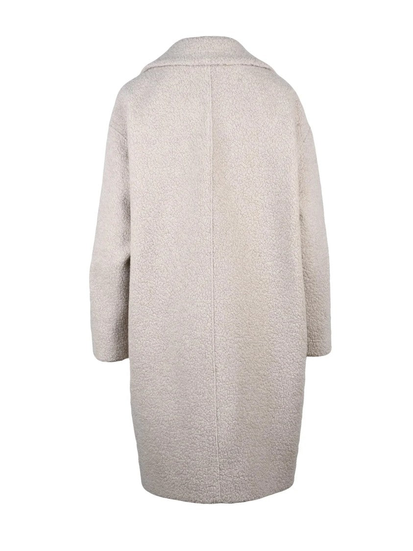 Harris Wharf London Beige Wool-Blend Teddy Coat