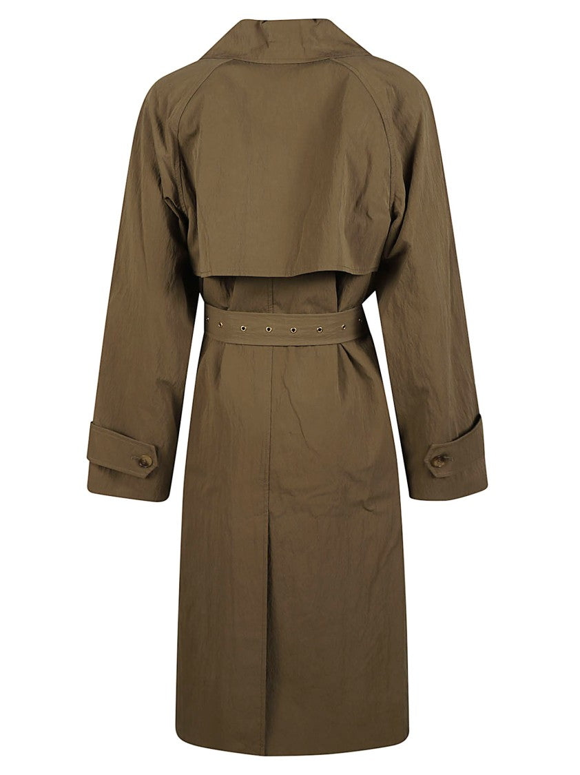 Michael Kors Ovesised Double-Breasted Belted Cotton-Blend Trench Coat