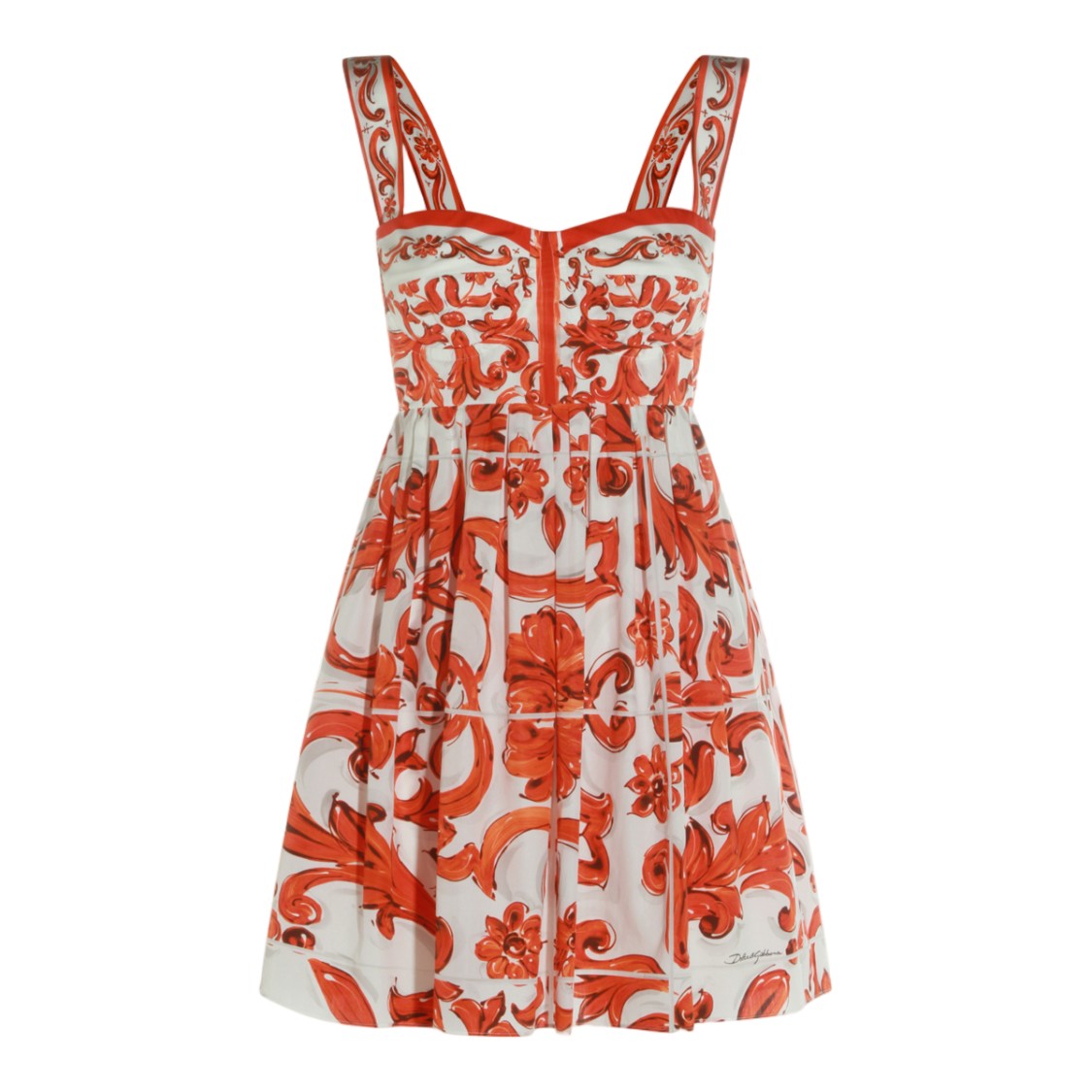 Dolce & Gabbana Fitted Mini Dress With Bold Baroque Floral Pattern