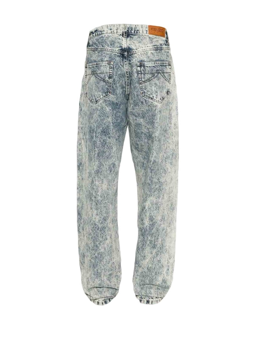 Kenzo High-Waisted Relaxed Fit Denim Pants With Acid-Wash Effect