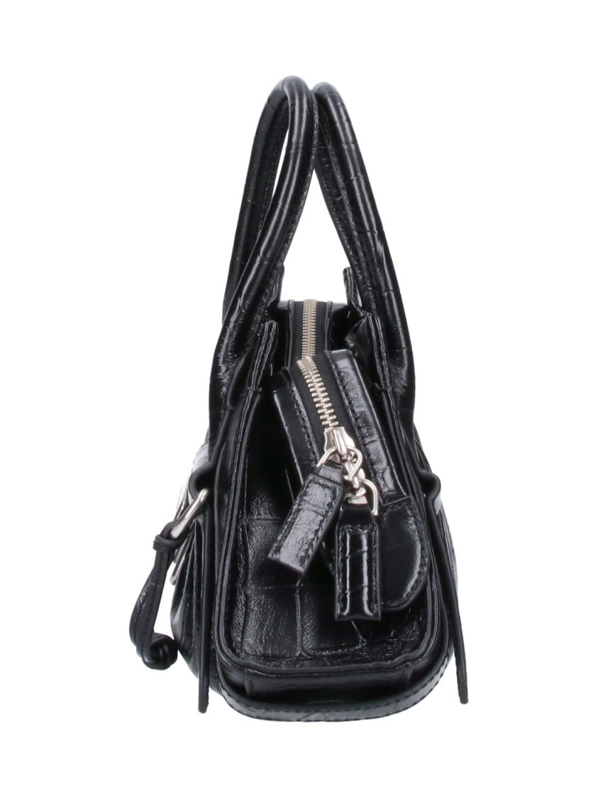 Marc Jacobs Black The Small Satchel Ruched Calfskin Handbag