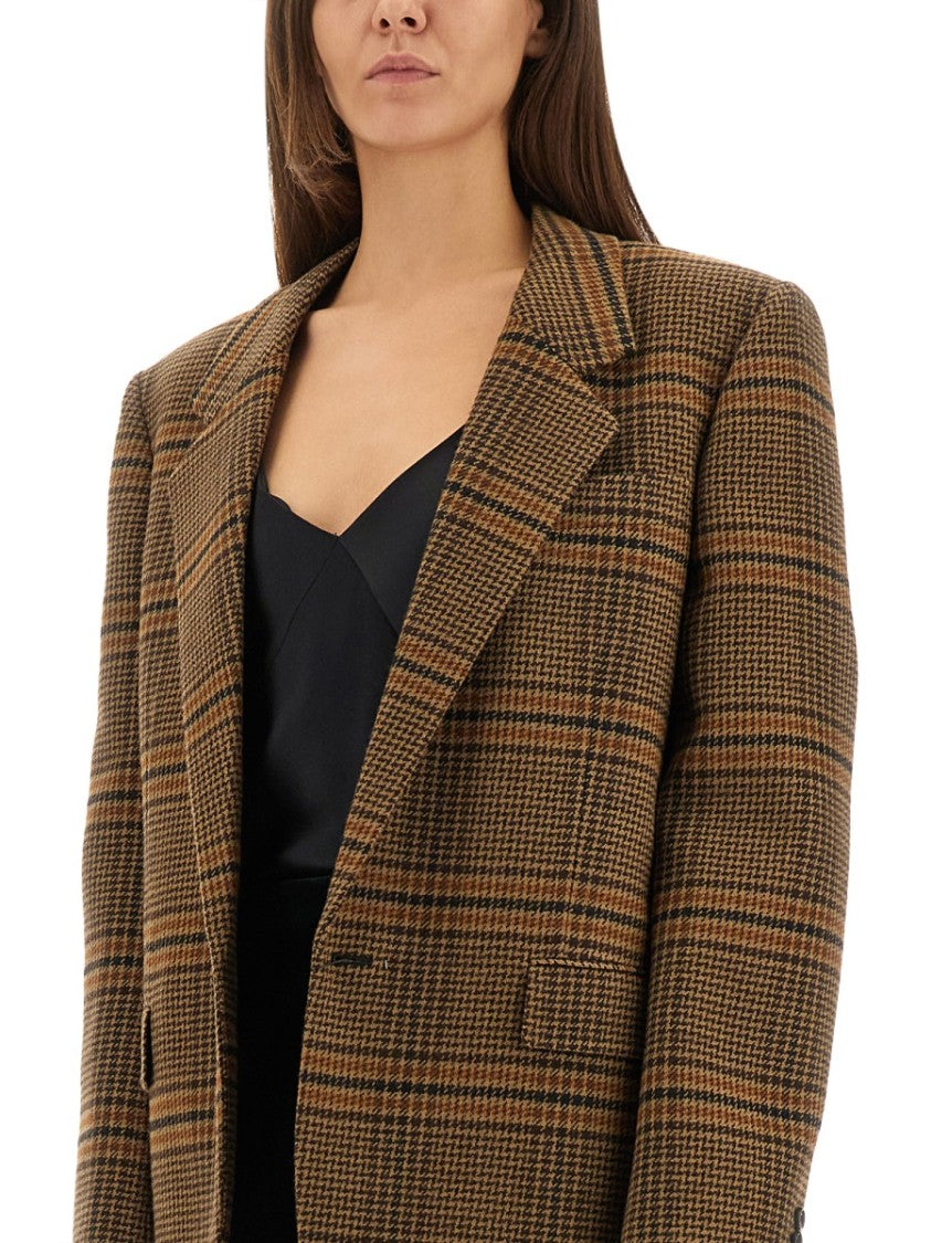 Saint Laurent Prince Of Wales Wool Jacket