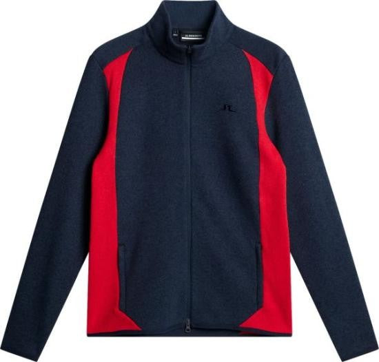 J Lindeberg Full-Zip Jacket With Bold Red Panels And High Collar