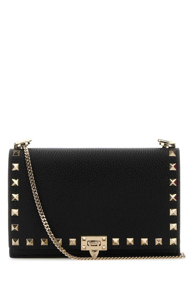 Valentino Garavani Black Leather Rockstud Crossbody Bag