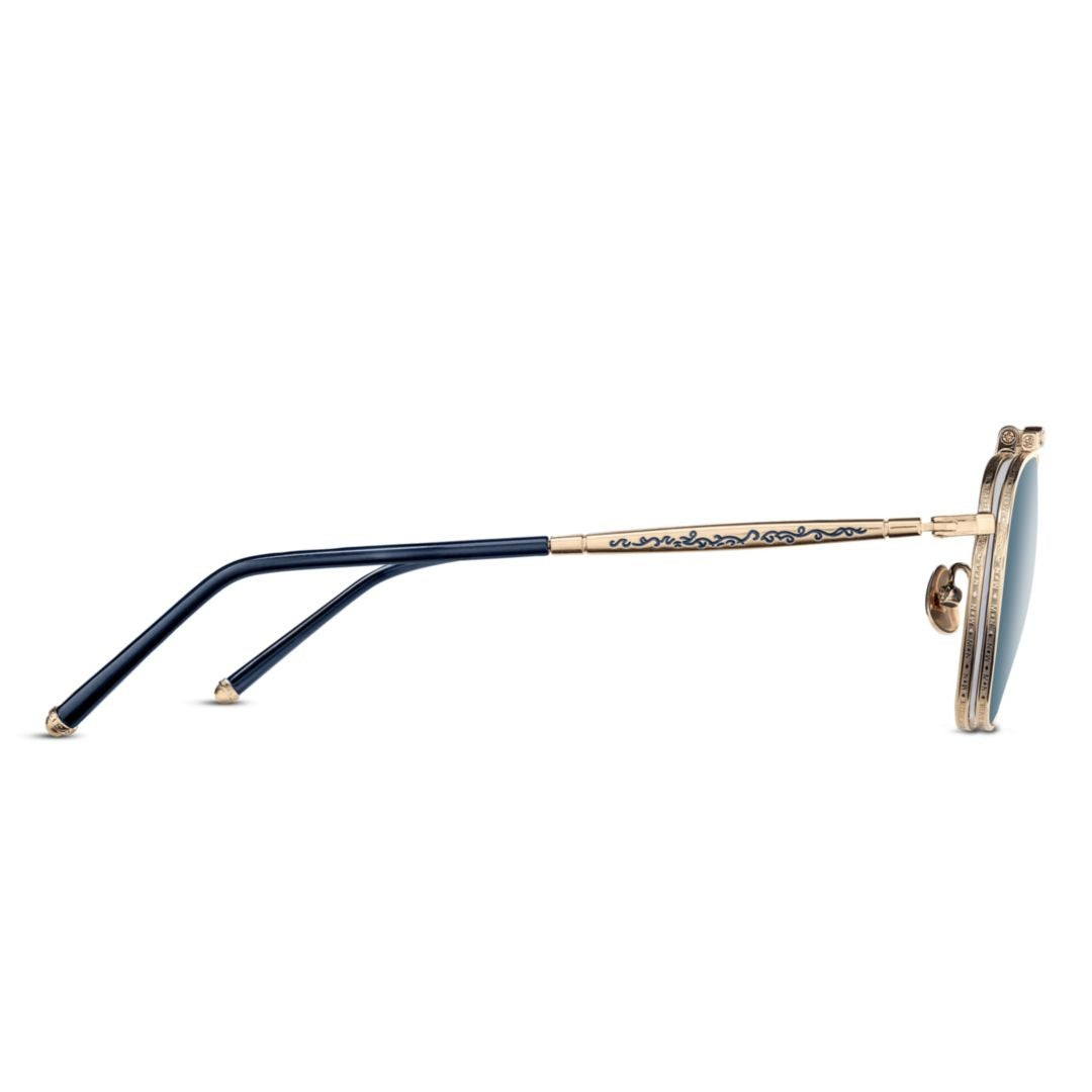 Matsuda M3148.Sg Double Bridge Gold Metal Sunglasses With Intricate Detailing