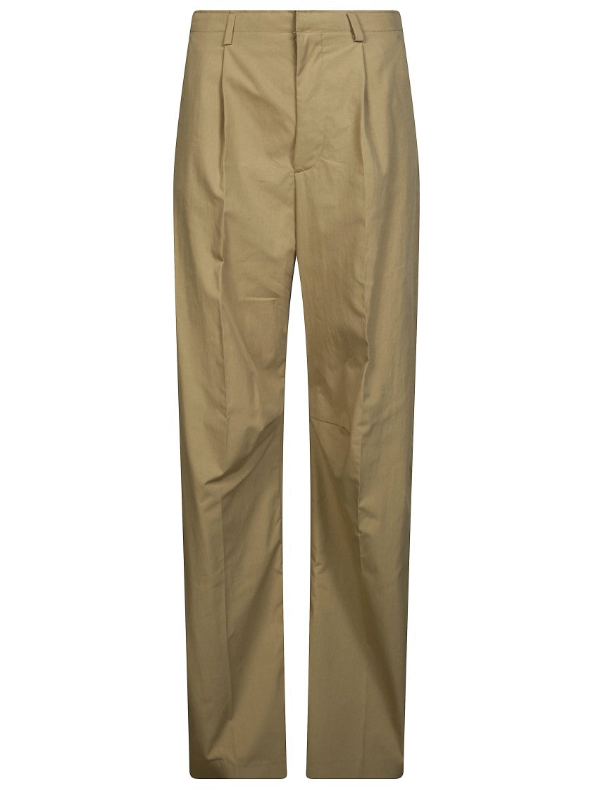 Mm6 By Maison Margiela High Waist Straight Leg Subtle Pleats Pants