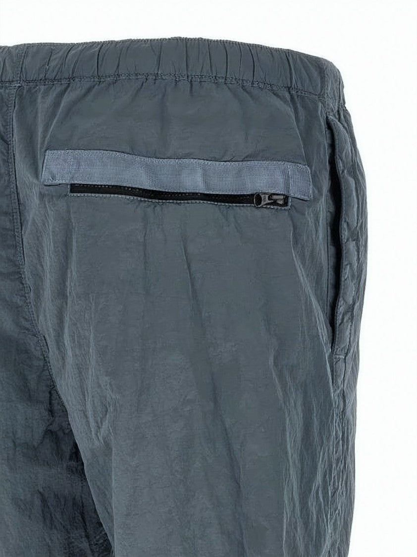 Stone Island Relaxed Fit Straight Pants With Textured Finish