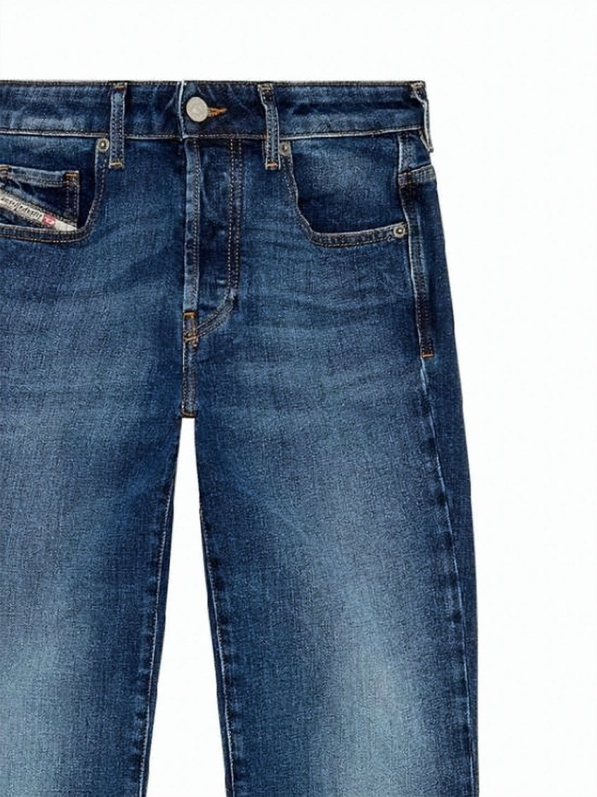 Diesel Straight-Leg Denim Jeans With Medium Blue Wash