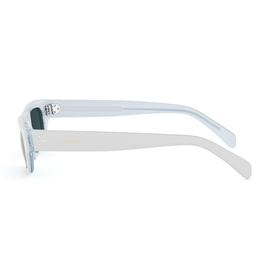 Celine White 3 Dots Hd Acetate Rectangular Sunglasses