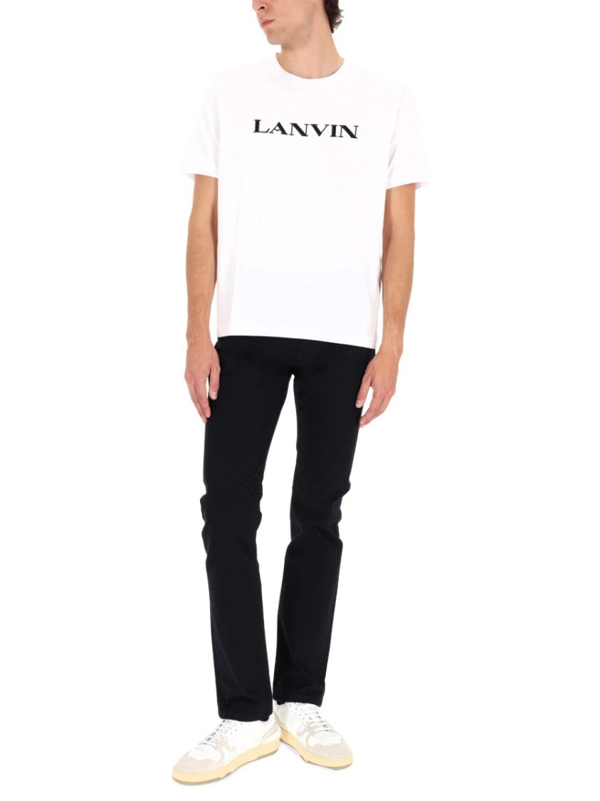 Lanvin White Straight-Fit Logo T-Shirt