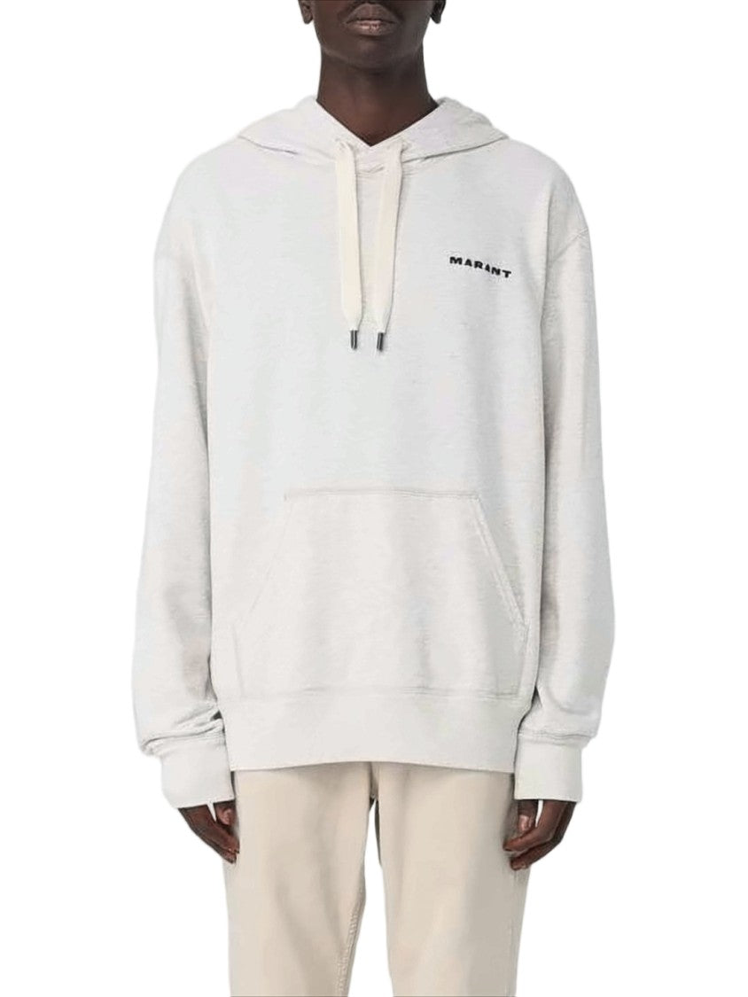 Isabel Marant Soft Heathered Fabric Hoodie With Minimalist Logo